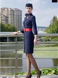 SIW Siwen Media 051 China Eastern Airlines uniform, cap, scarf, skirt, four pieces set - Siqi(4)